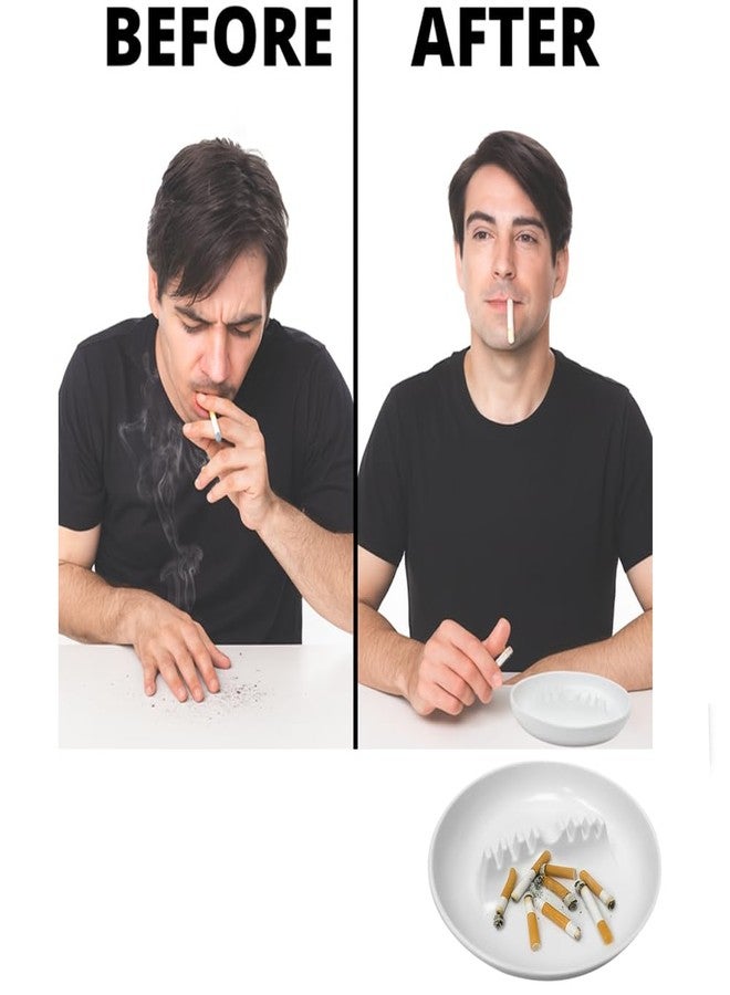 اي تي بي منفضة سجائر من الميلامين الأبيض، قطعتان، 7 بوصات، بتصميم كلاسيكي للمطاعم والمنازل والحانات. عبوة من قطعتين. منفضة سجائر بلاستيكية بيضاء، 7 بوصات، متينة ومقاومة للحرارة، بتصميم مستوحى من المطاعم، مزودة بـ 6 فتحات، للاستخدام الداخلي والخارجي. - Image 4